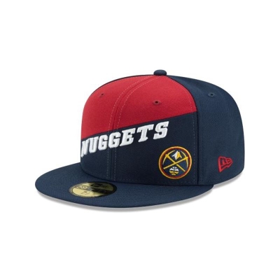 Blue Denver Nuggets Hat - New Era NBA Color Split 59FIFTY Fitted Caps USA6504379